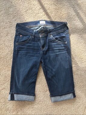 Hudson Jeans Dark Blue Cuffed Cropped Jeans